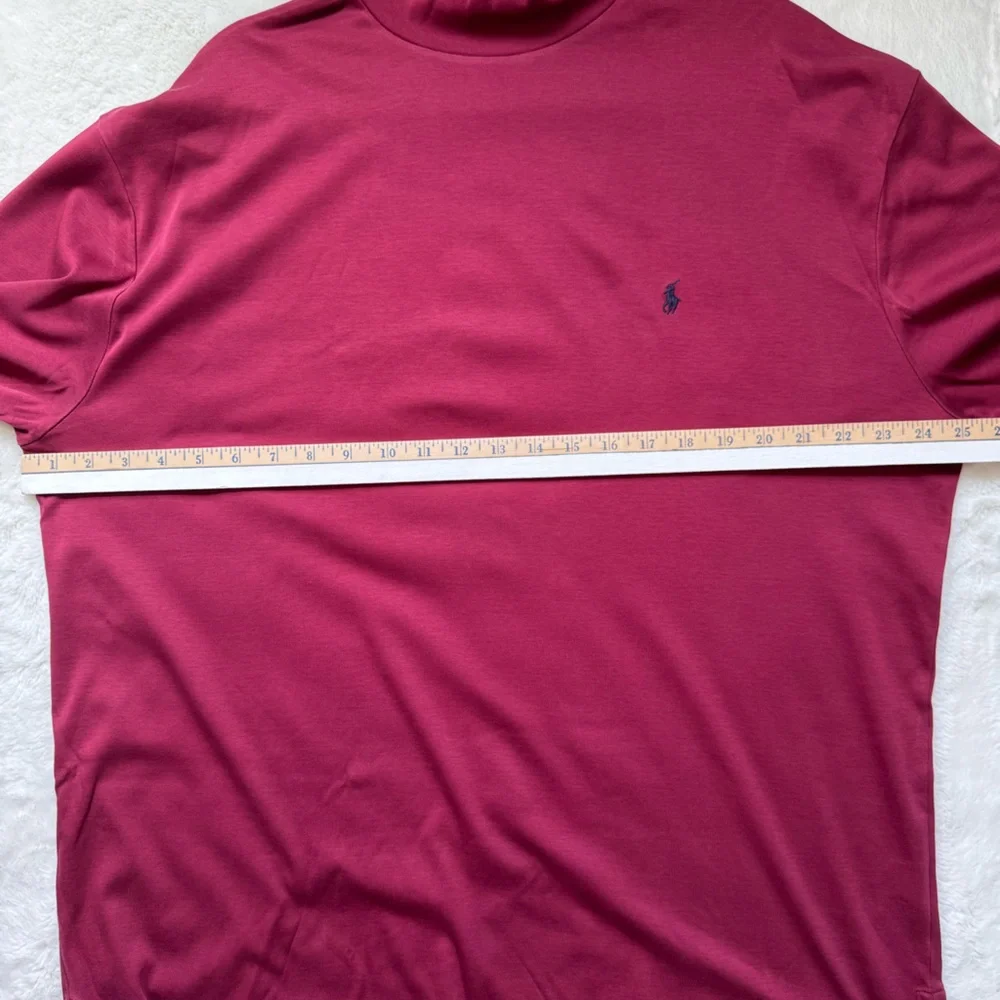 Polo Golf Ralph Lauren Men’s Large Dark Red  Pima Cotton‎ Mock Neck Outdoor